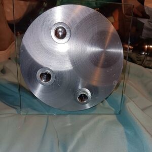 Michelle Beaudoin Modern Silver Metal And Glass Sculpture